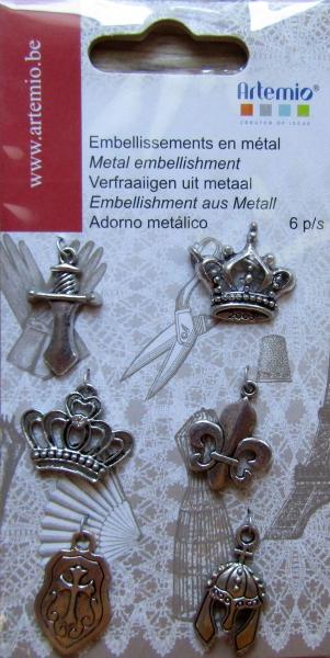 Artemio, Metall Embellishment, 6 Stück
