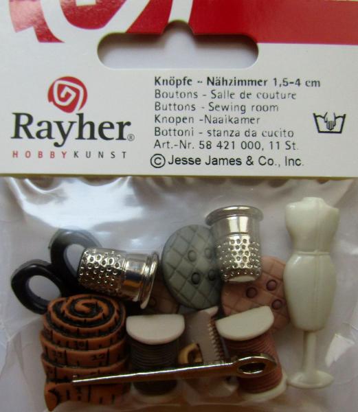 Rayher, Knöpfe Nähzimmer, 1,5 - 4 cm