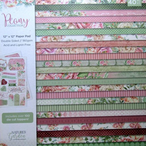 Crafters Companion, Scrapbook Block Peony Collection