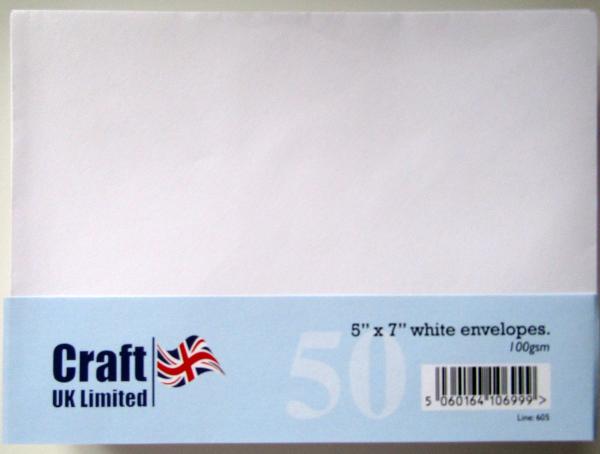 Craft UK, 50 Umschläge weiß