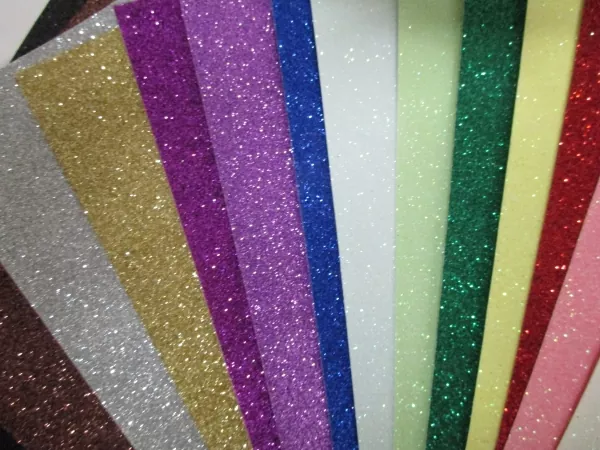 Glitzerpapier, verschiedene Farben, 14 Stück