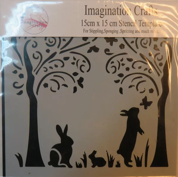 Stencil, Schablone, Bunny Trees, Imagination Crafts