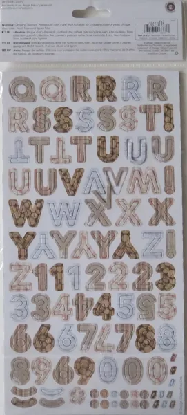 Chipboard Alphabeth Stickers wood, Docrafts