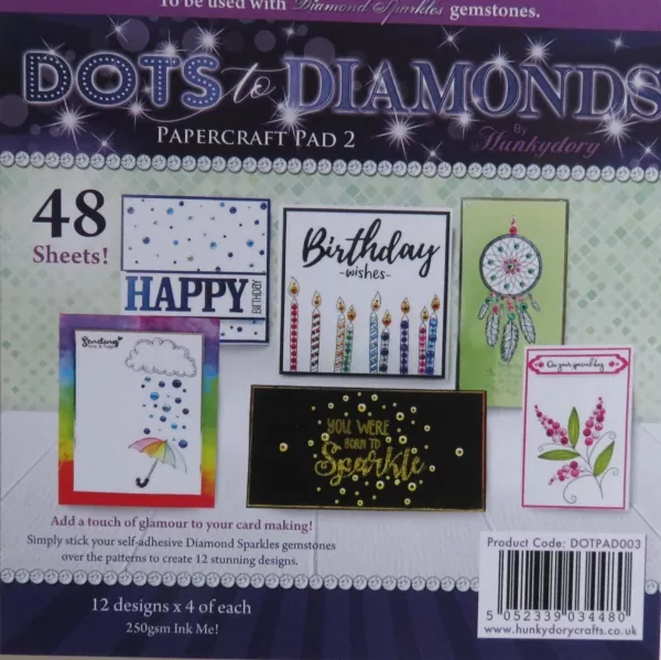 Dots to Diamonds Papercraft Pad 2, Hunkydory