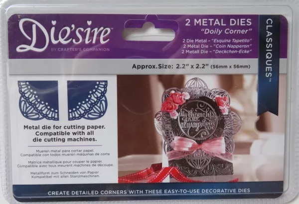 Die'sire Classiques Corner Metal Die - Doily Corner, Crafters Companion