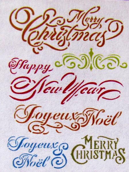 Stamperia, Stencil Schriften Merry Christmas