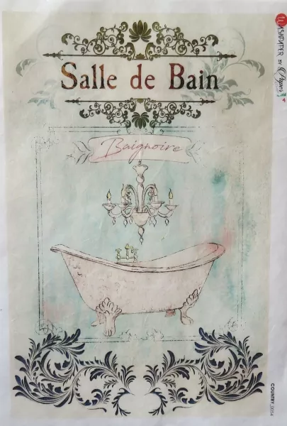 Decoupage Rice Papier, Salle de Bain, Badezimmer, Paper Designer