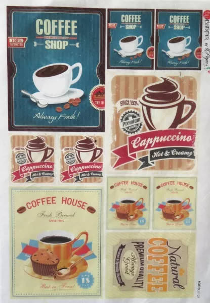 Decoupage Rice Papier, Kaffee, Coffee, Cappucino, Paper Designer