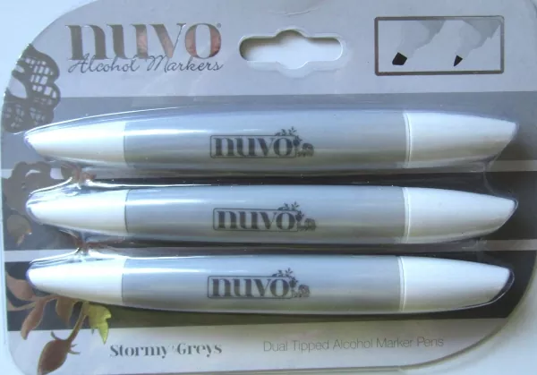 Tonic Studios Nuvo alcohol marker pen x3 stormy greys