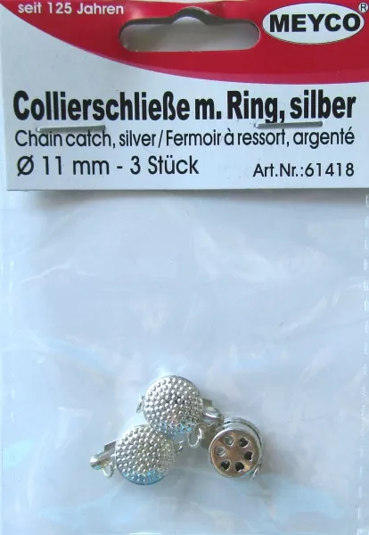 Collierschließe mit Ring, silber, Meyco