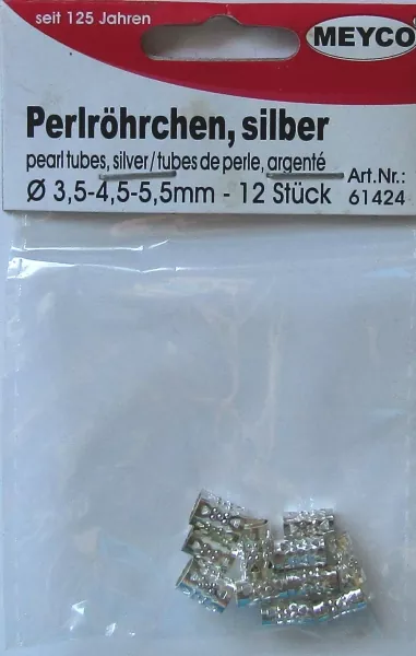 Perlröhrchen, silber,Meyco