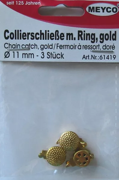 Collierschließe mit Ring, gold Meyco