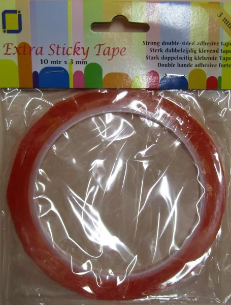 Extra Sticky Tape, doppelseitiges Klebeband, 10 m x 9 mm