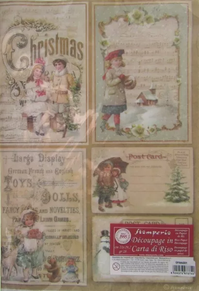 Decoupage Rice Paper - Christmas Postcards Stamperia