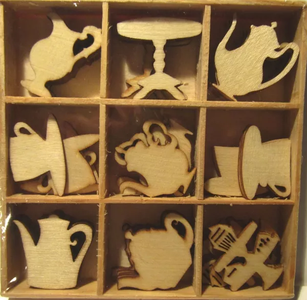 Craft Emotions - Holz Ornamente Geschirr