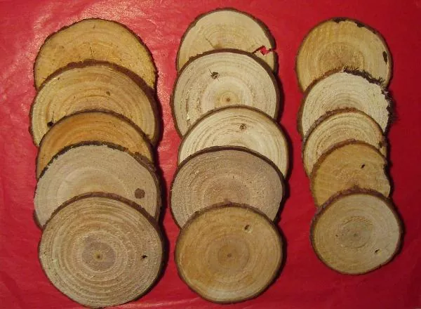 Meyco, Holzscheiben rund, 15 Stück