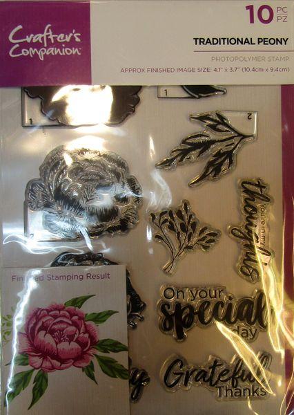 Crafters Companion, Layered Stamp traditional Peony