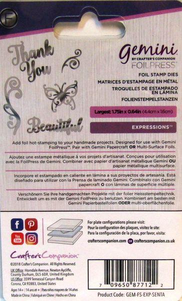 Crafters Companion, Die Foil Stamp cut Dies Sentiments and Accents