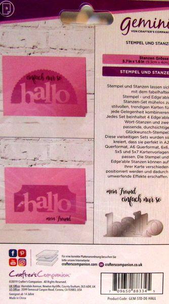 Crafters Companion, Stanz.- und Stempelset Hallo