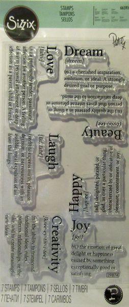 Sizzix, Stamp Dictionary Definitions