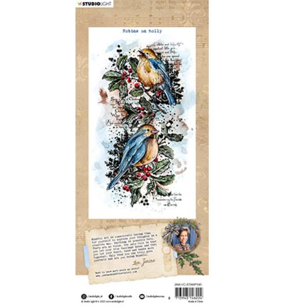 Studiolight • Stamp Robins on holly Vintage Christmas nr.545