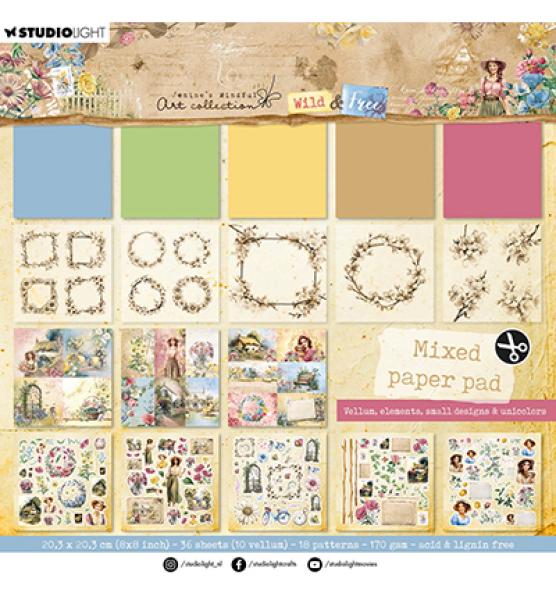 Studiolight • Mixed Paper Pad Vellum, unicolor & elements Wild & Free nr.184