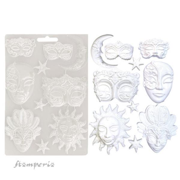 Stamperia, Masquerade Soft Mould A4 Masks