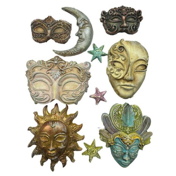 Stamperia, Masquerade Soft Mould A4 Masks