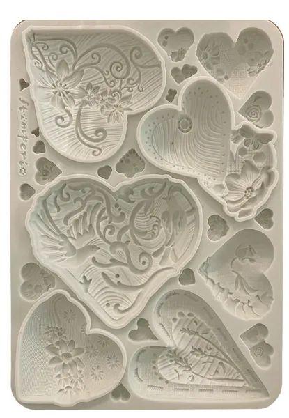 Stamperia, Alice in Christmas A5 Silicon Mould Simple Hearts