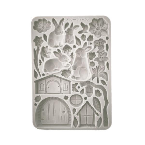 Stamperia, Rabbit and Flowers A5 Silicon Mould