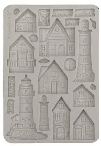 Stamperia, Silent Sea A5 Silicon Mould Houses and Lighthouse
