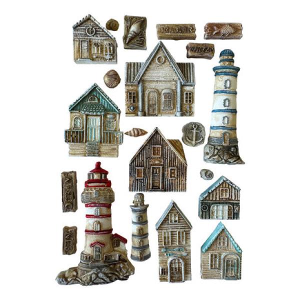 Stamperia, Silent Sea A5 Silicon Mould Houses and Lighthouse