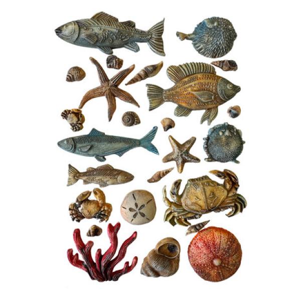 Stamperia, Silent Sea A5 Silicon Mould Shells and Fish