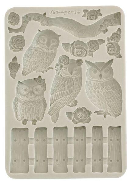 Stamperia, The Owl's House A5 Silicon Mould Owls and Branch