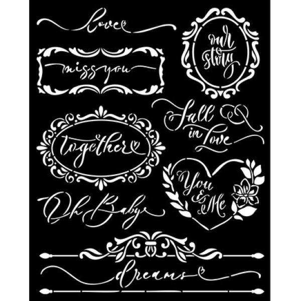 Stamperia, Romance Forever Thick Stencil 20x25cm Plates