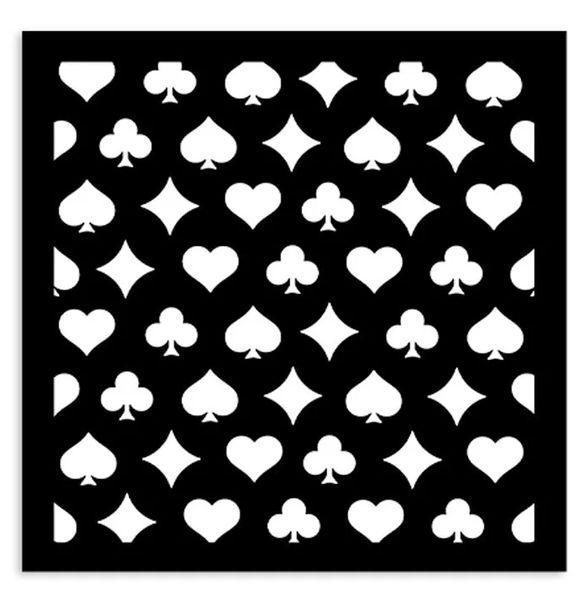 Stamperia, Alice in Christmas Thick Stencil 12x12cm Poker Cards