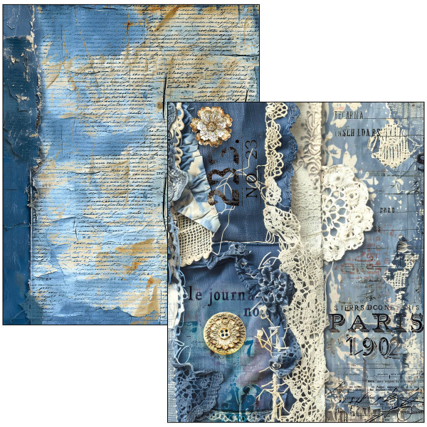 Ciao Bella, Urban Blue Denim A4 Maxi Mixed Media Book
