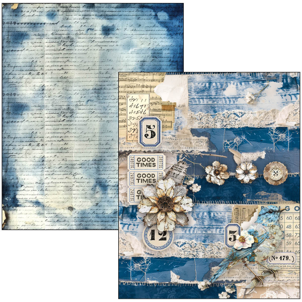 Ciao Bella, Urban Blue Denim A4 Maxi Mixed Media Book