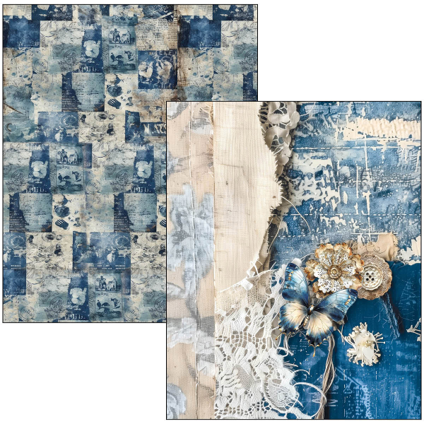 Ciao Bella, Urban Blue Denim A4 Maxi Mixed Media Book
