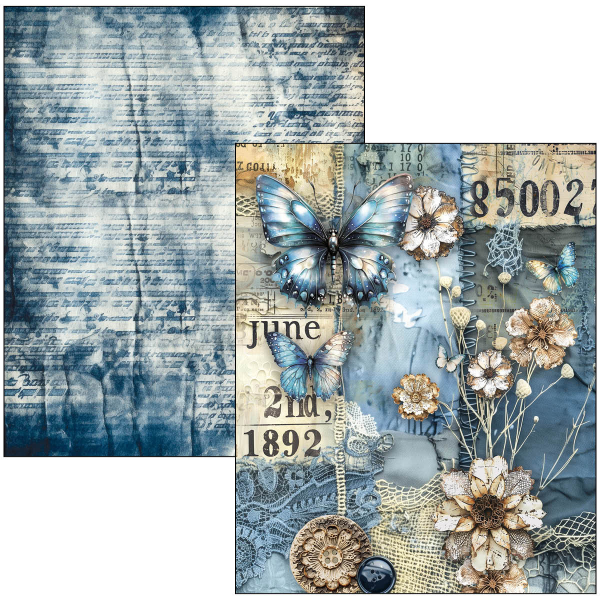 Ciao Bella, Urban Blue Denim A4 Maxi Mixed Media Book