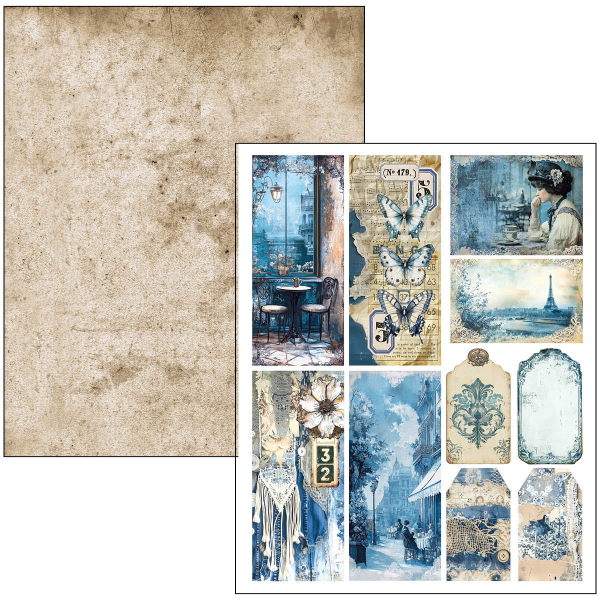 Ciao Bella, Urban Blue Denim A4 Maxi Mixed Media Book