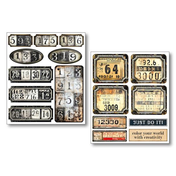Ciao Bella, Grungy Tags Mixed Media Stickers
