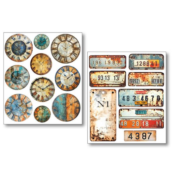 Ciao Bella, Grungy Tags Mixed Media Stickers