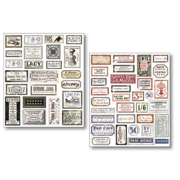 Ciao Bella, Vintage Scripts Mixed Media Stickers