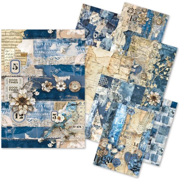 Ciao Bella, Urban Blue Denim Craftmix Mixed A5 Paper Pack