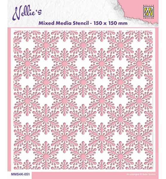 Nellie`s Choice, Mixed Media Stencils Snowflakes