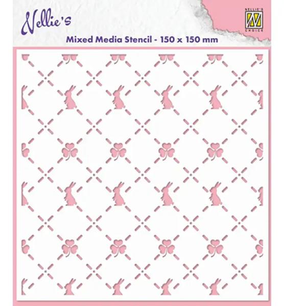 Nellie's Choice Mixed Media Stencils Bunny's and Clovers
