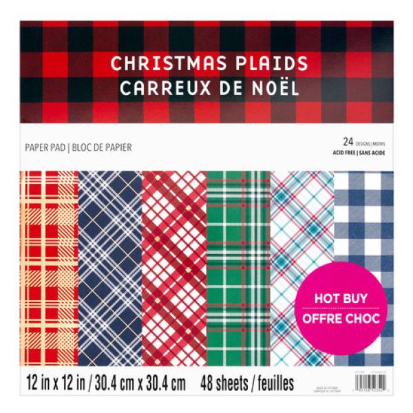 Craft Smith, Scrapbook Christmas Plaids 12x12 Inch Paper Pad