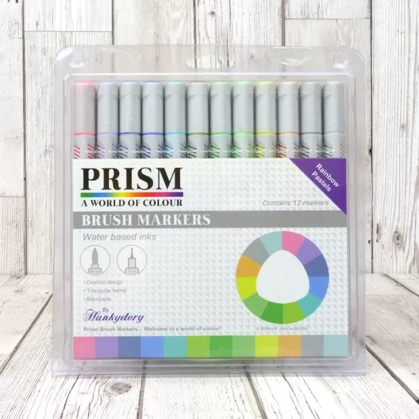 Prism Brush Markers - Rainbow Pastels, Hunkydory