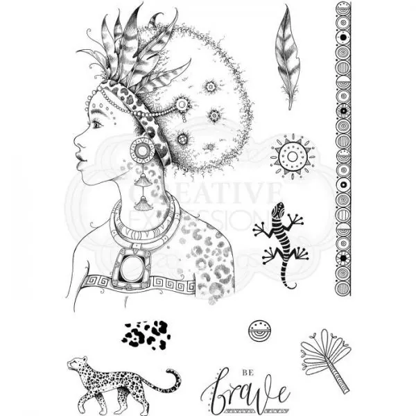 Pink Ink Designs • Clear stamp set African queen